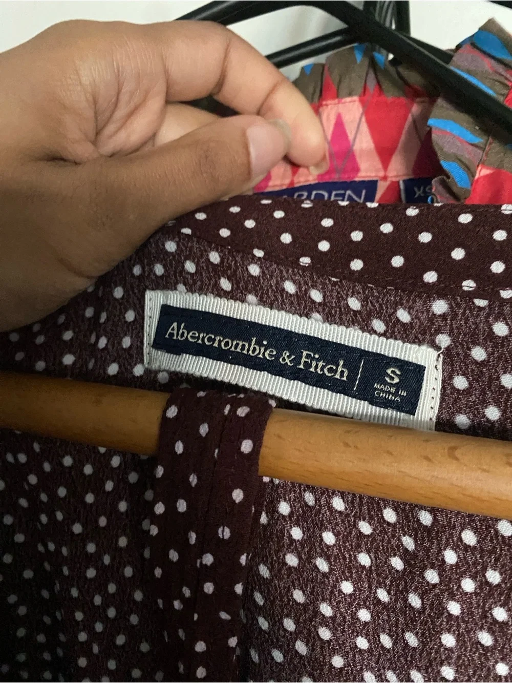 Abercrombie & Fitch Burgundy/Wine Polka Dot Jumpsuit - Size Small